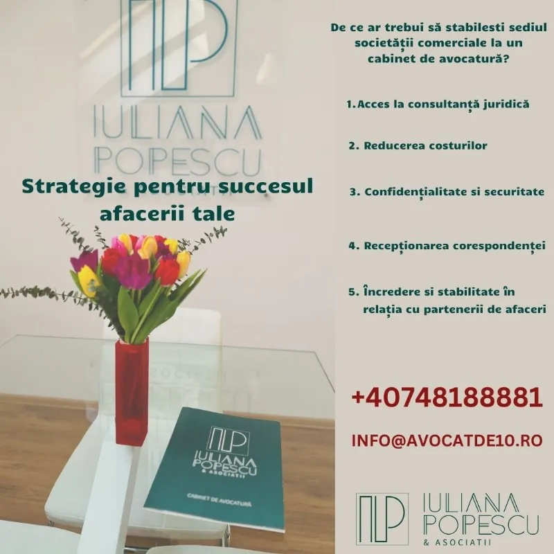 Imagine de copertă pentru articolul „Strategie pentru succesul afacerii tale. De ce ar trebui să stabilești sediul societății comerciale la un cabinet de avocatură?”