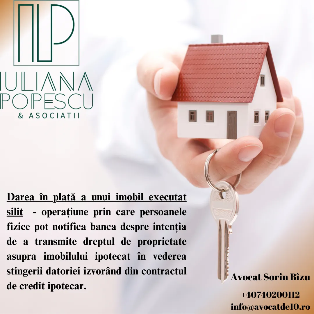 Imagine de copertă pentru articolul „Darea în plată a unui imobil executat silit”